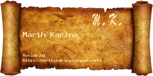 Marth Karina névjegykártya